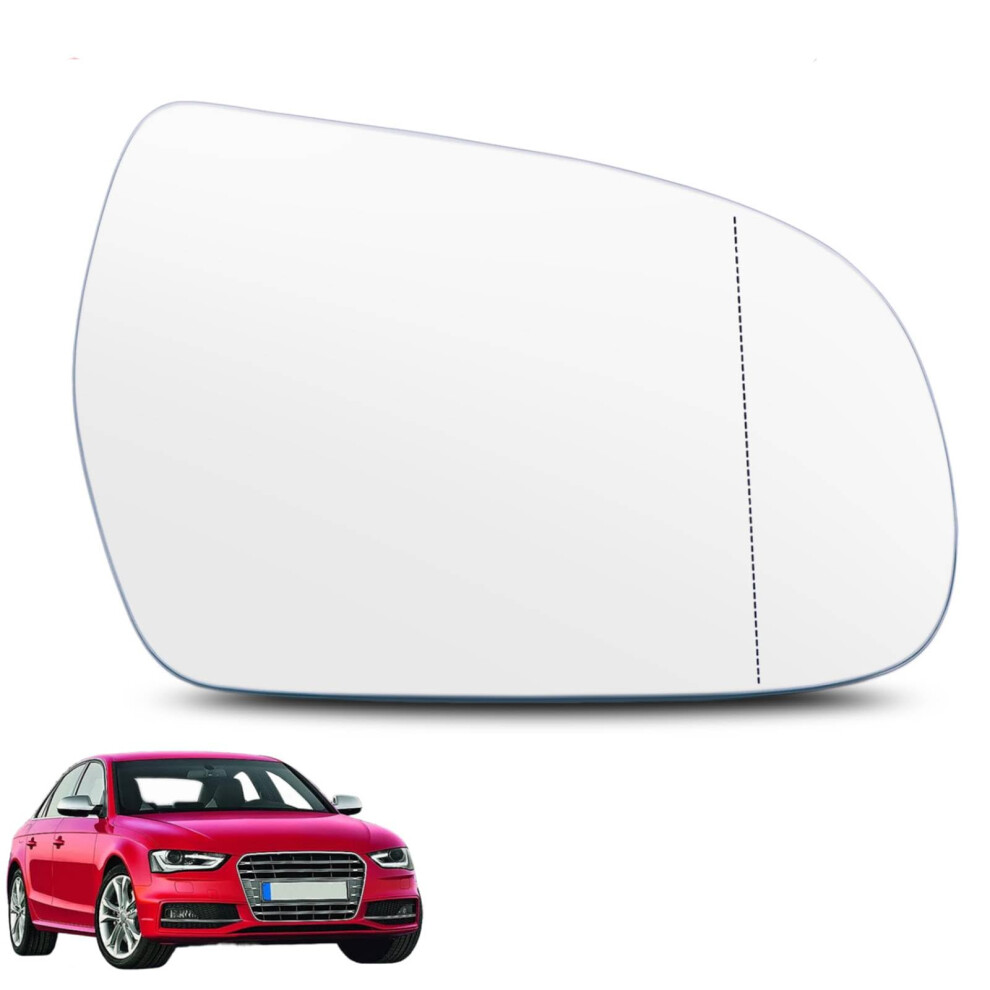 Autoxbert Wing Mirror Glass Right Side Convex Fit For Audi A4 2010 2011 2012 2013 2014 2015 Driver Side Stick-On With Blind Spot 5051226422522