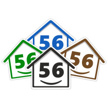 4 x Bin Numbers for Wheelie Bins, 1-99, 15cm ‘Happy House’ Colour Design Dustbin Stickers, Easy Application Stick On Number Stickers