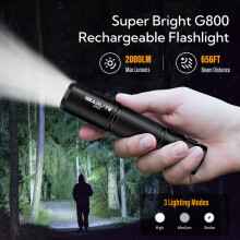 GEARLITE Torches LED Super Bright 2Pack 2000LM LED Torch Rechargeable