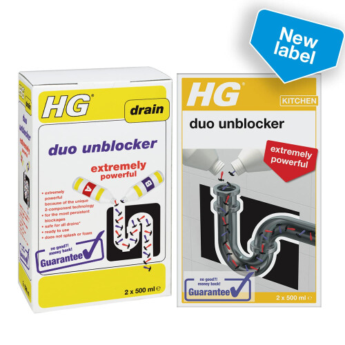 HG HG Duo Unblocker, Powerful Drain Cleaner & Drain Unblocker, Kitchen 1
