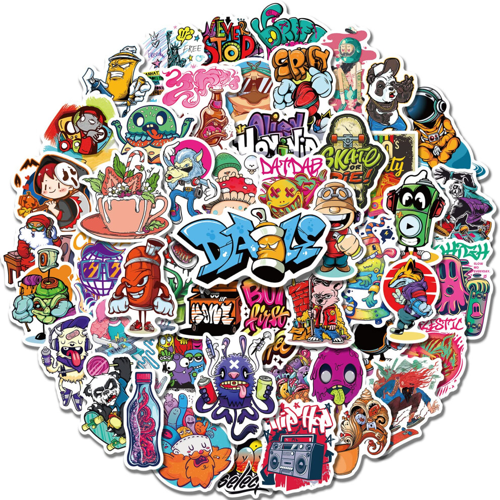 50 Pcs Street Graffiti Stickers Pack - Vinyl Stickers For Laptops, Skateboards, Luggage, Cars, Motorcycles, Bikes, And More 5051226431227