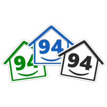 3 x Bin Numbers for Wheelie Bins, 1-99, 15cm ‘Happy House’ Colour Design Dustbin Stickers, Easy Application Stick On Number Stickers