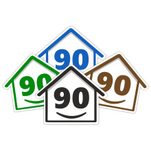 4 x Bin Numbers for Wheelie Bins, 1-99, 15cm ‘Happy House’ Colour Design Dustbin Stickers, Easy Application Stick On Number Stickers