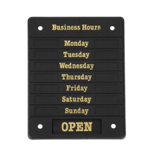 Beaumont Adjustable Opening Hours Display Sign with Suction Pads DL226