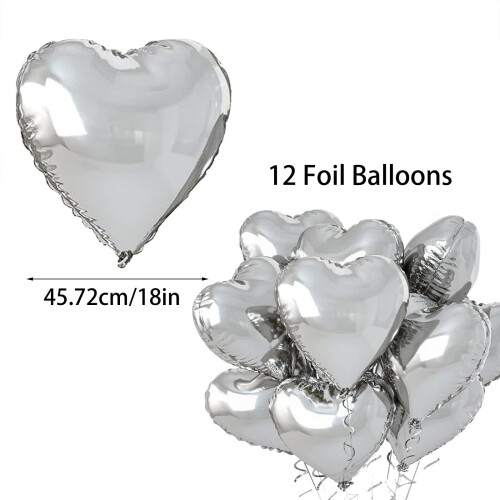 Hjerteformede folieballoner 18 tommer 10-pak 2