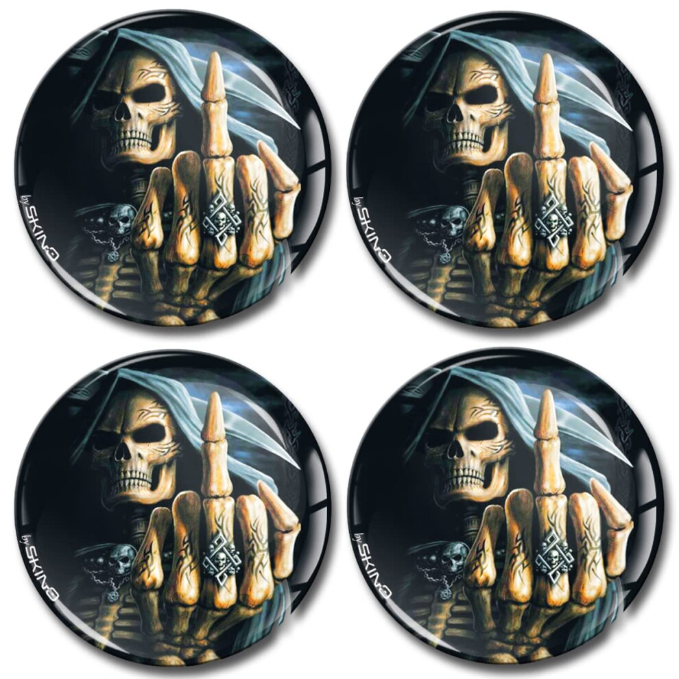 Skinoeu 4 X 65Mm Domed 3D Wheel Rims Center Stickers For Centre Hub Trim Caps Skull Auto Moto Car Logo Badge A 2565 5051226428401