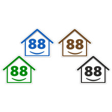 4 x Bin Numbers for Wheelie Bins, 1-99, 15cm ‘Happy House’ Colour Design Dustbin Stickers, Easy Application Stick On Number Stickers
