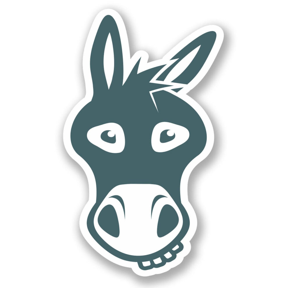 2 X 10Cm Donkey Vinyl Decal Sticker Bike Laptop Car Bike Helmet Funny #5600 (6Cm Wide X 10Cm Tall) 5051226431098
