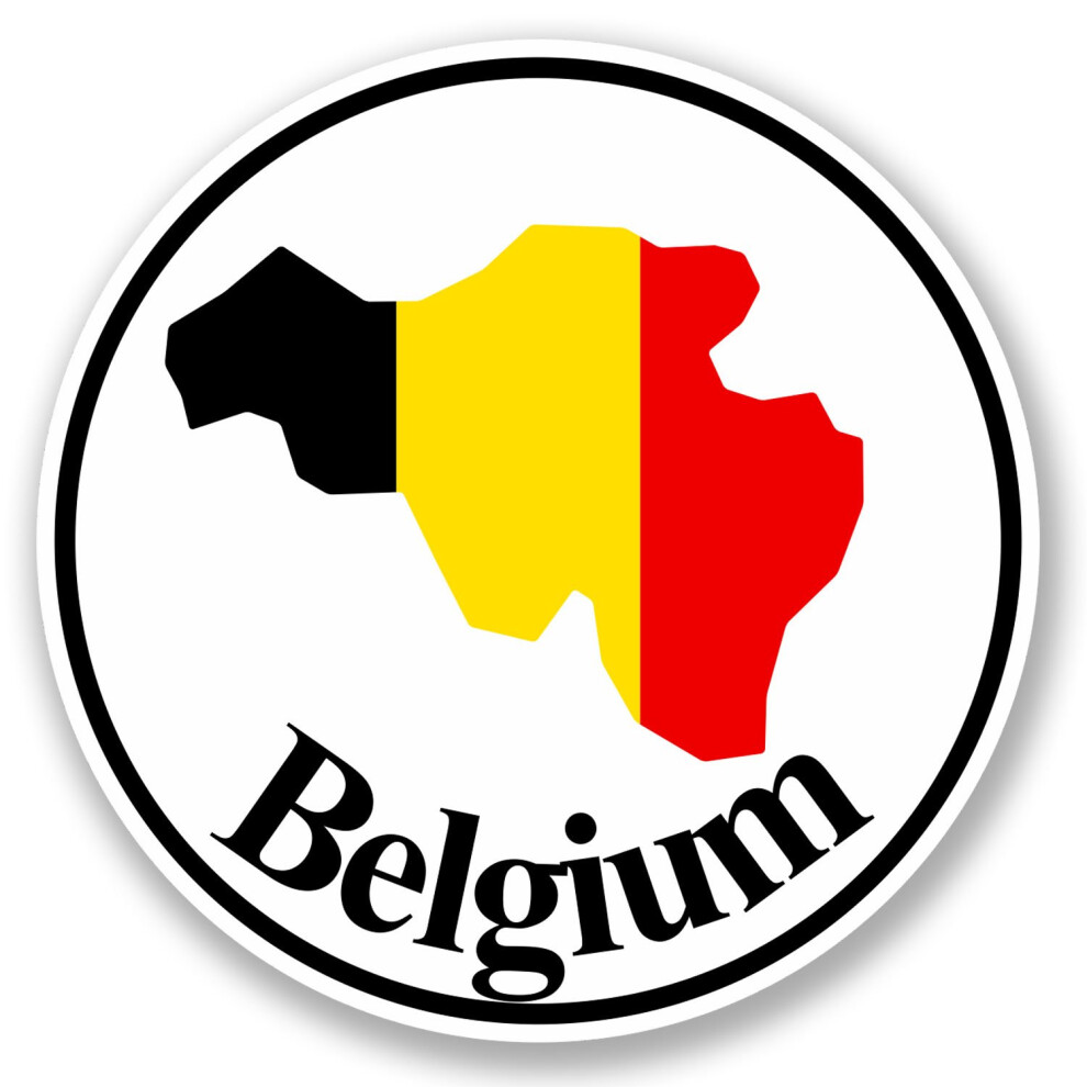 2 X 10Cm Belgium Vinyl Sticker Decal Luggage Travel Label Tag Flag Map #5795 (10Cm X 10Cm) 5051226431746