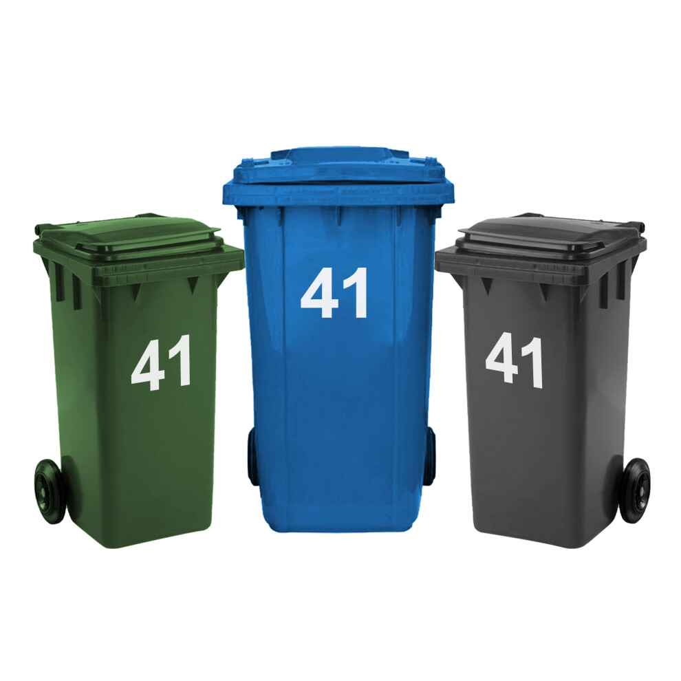 Rubigo 3 X Bin Numbers For Wheelie Bins, 0-99, Letters A-D, 17.5Cm Dustbin Stickers, Easy Application Stick On Number Stickers 5051226440649