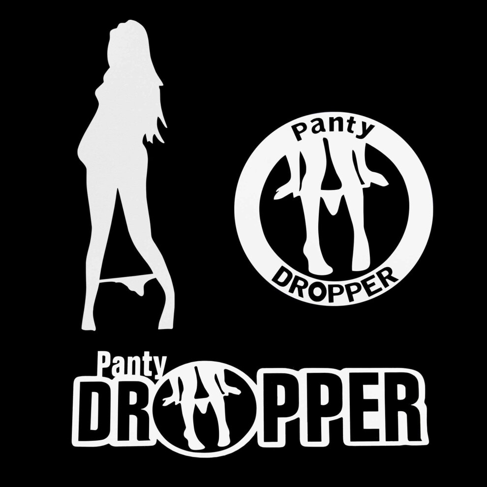 Tomall 3Pcs 7" Panty Dropper Decal Reflective Panty Dropper Sexy Girl Stickers Funny Joking Car Stickers For Car Bumper Window Laptop (White) White 5051226433498