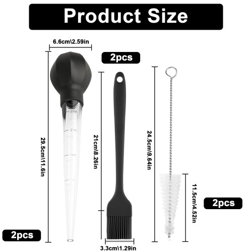 2pcs Turkey Baster Syringe, Baster for Cooking, Turkey Baster Large, Basting Syringe 1
