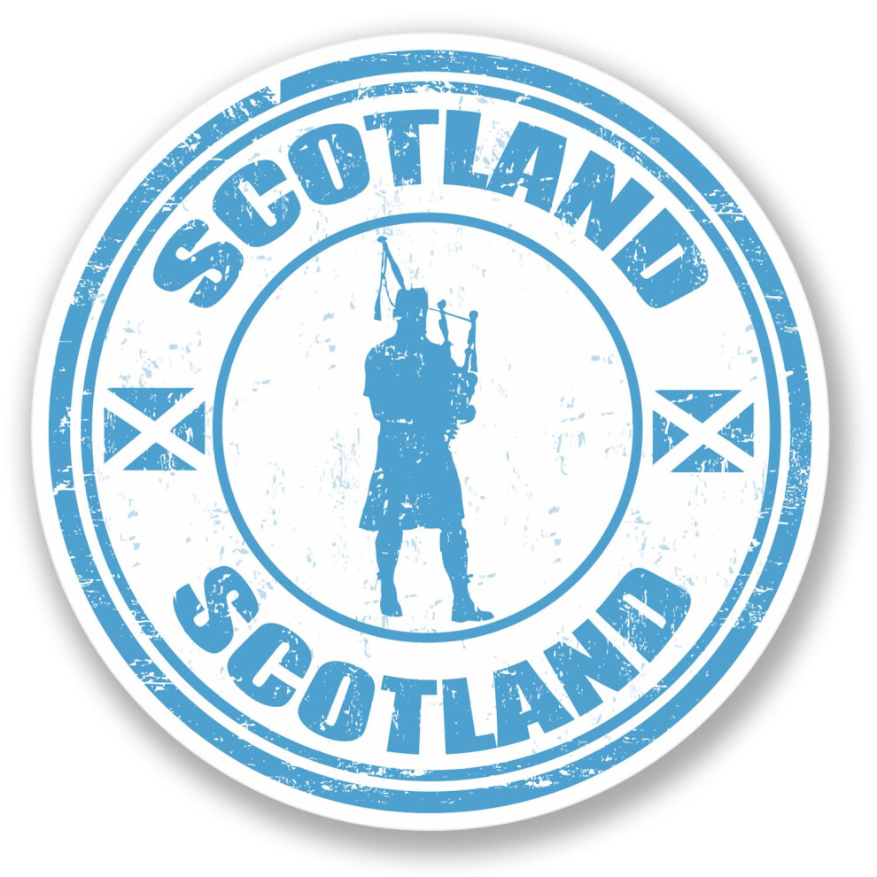 2 X Scotland Sticker Car Bike Bike Laptop Scottish Bagpipes Kilt Flag Fun #4275 (10Cm X 10Cm) 5051226431708
