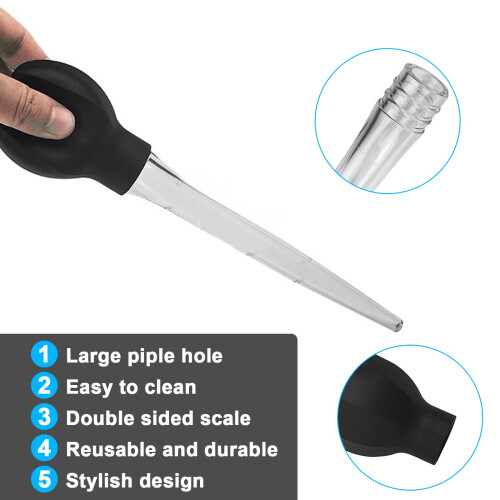 2pcs Turkey Baster Syringe, Baster for Cooking, Turkey Baster Large, Basting Syringe 2