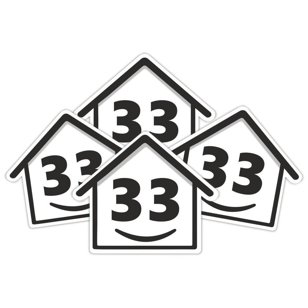 4 X Bin Numbers For Wheelie Bins, 1-99, 15Cm ÂHappy Houseâ Design Dustbin Stickers, Easy Application Stick On Number Stickers 5051226440328