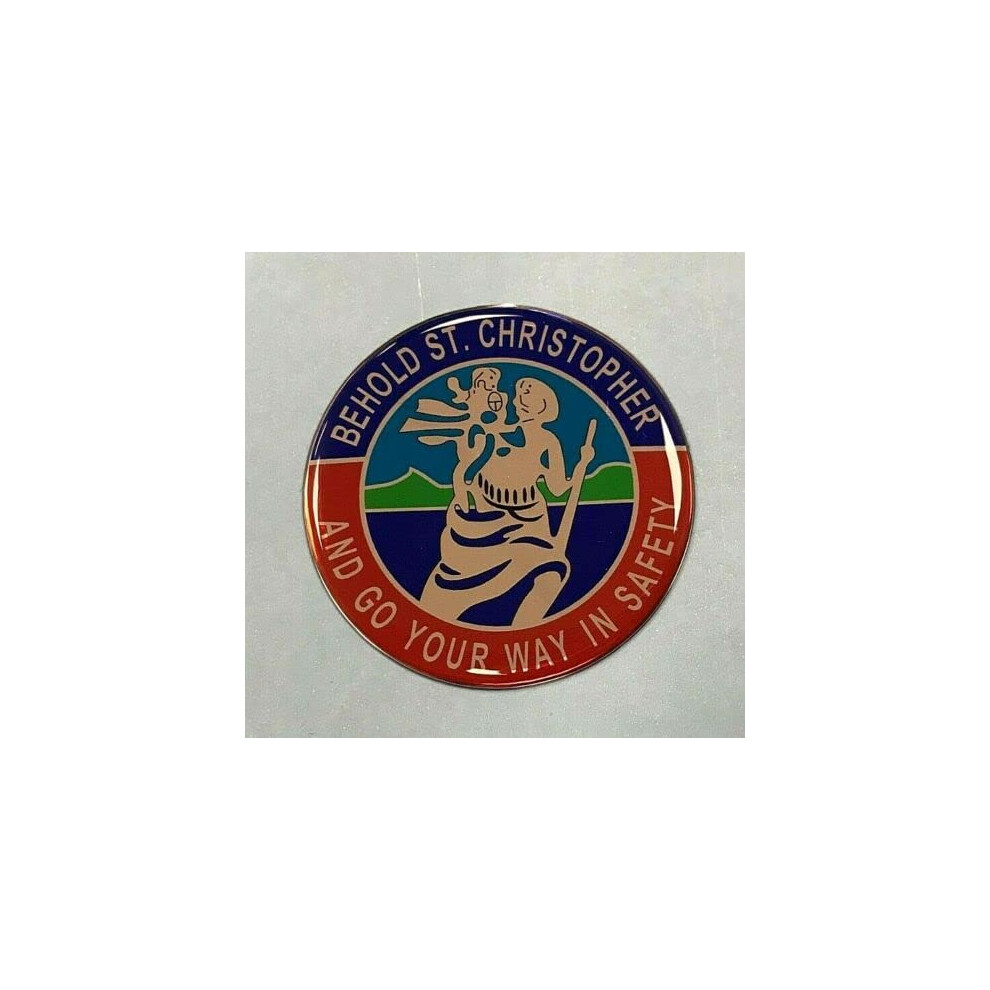 St Christopher Sticker/Decal - 50Mm Diameter High Gloss Domed Gel Finish 5051226439117