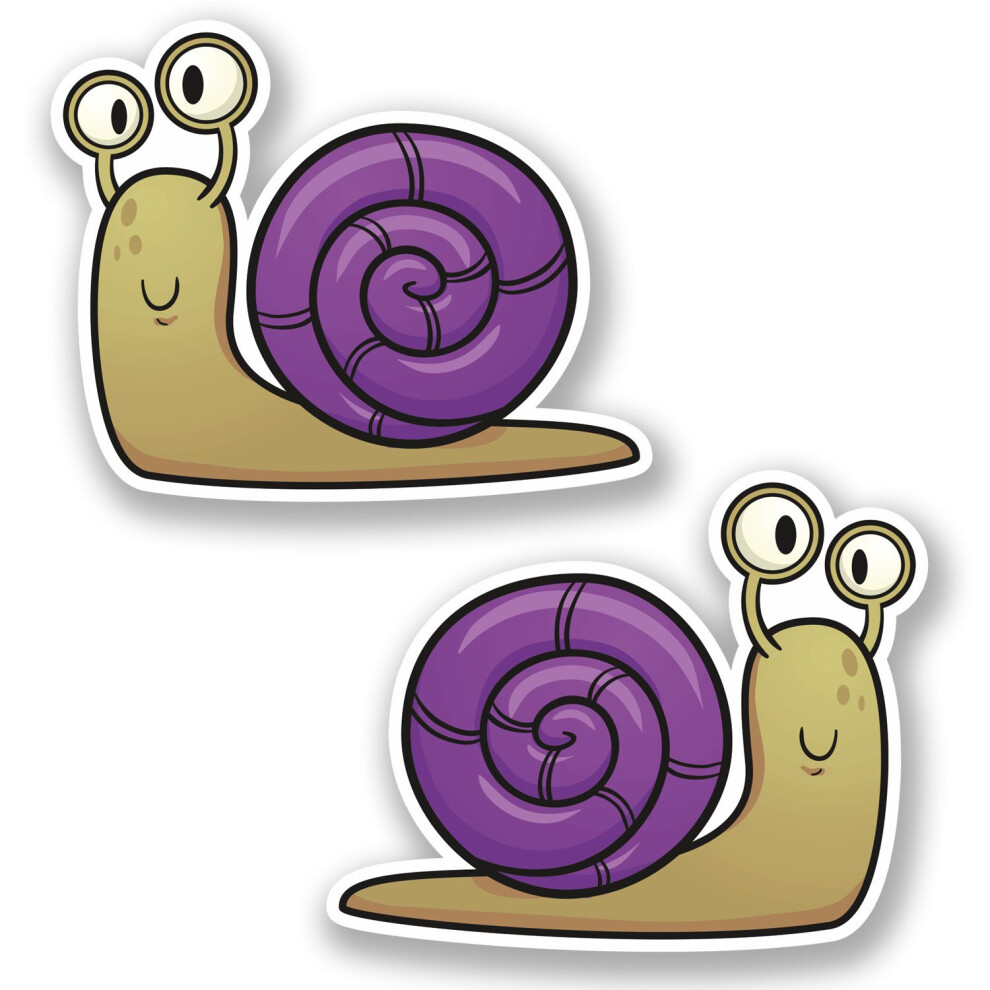 2 X 10Cm Snail Vinyl Sticker Bike Laptop Helmet Car Bike Kids Roller Derby #5684 (10Cm Wide X 8Cm Tall) 5051226431517