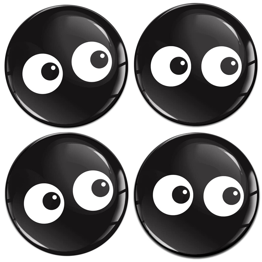 Biomar Labs 4 X 60Mm 3D Domed Car Wheel Centre Center Rims Hub Eyes Emblem Stickers Decals For Caps A 1860 Black 5051226435256
