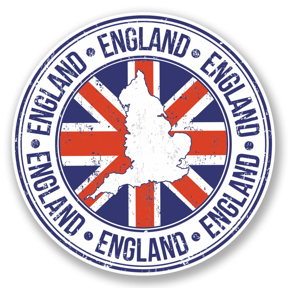 2 X England Britain Vinyl Sticker Laptop Travel Luggage Union Jack Flag Uk #5551 (10Cm X 10Cm) 5051226427701