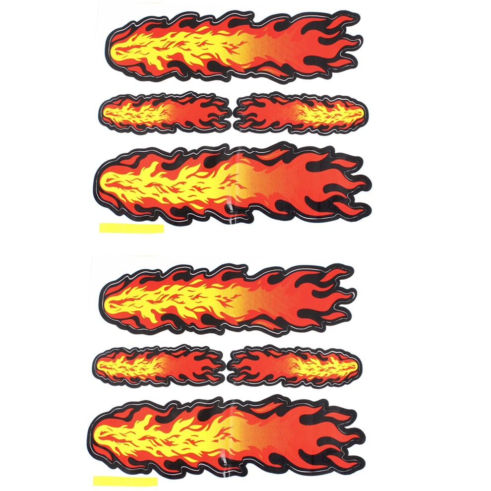 Sourcingmap Automobile Adhesive Fire Flame Decal Sticker Pair Orange/Red/Yellow 5051226433429