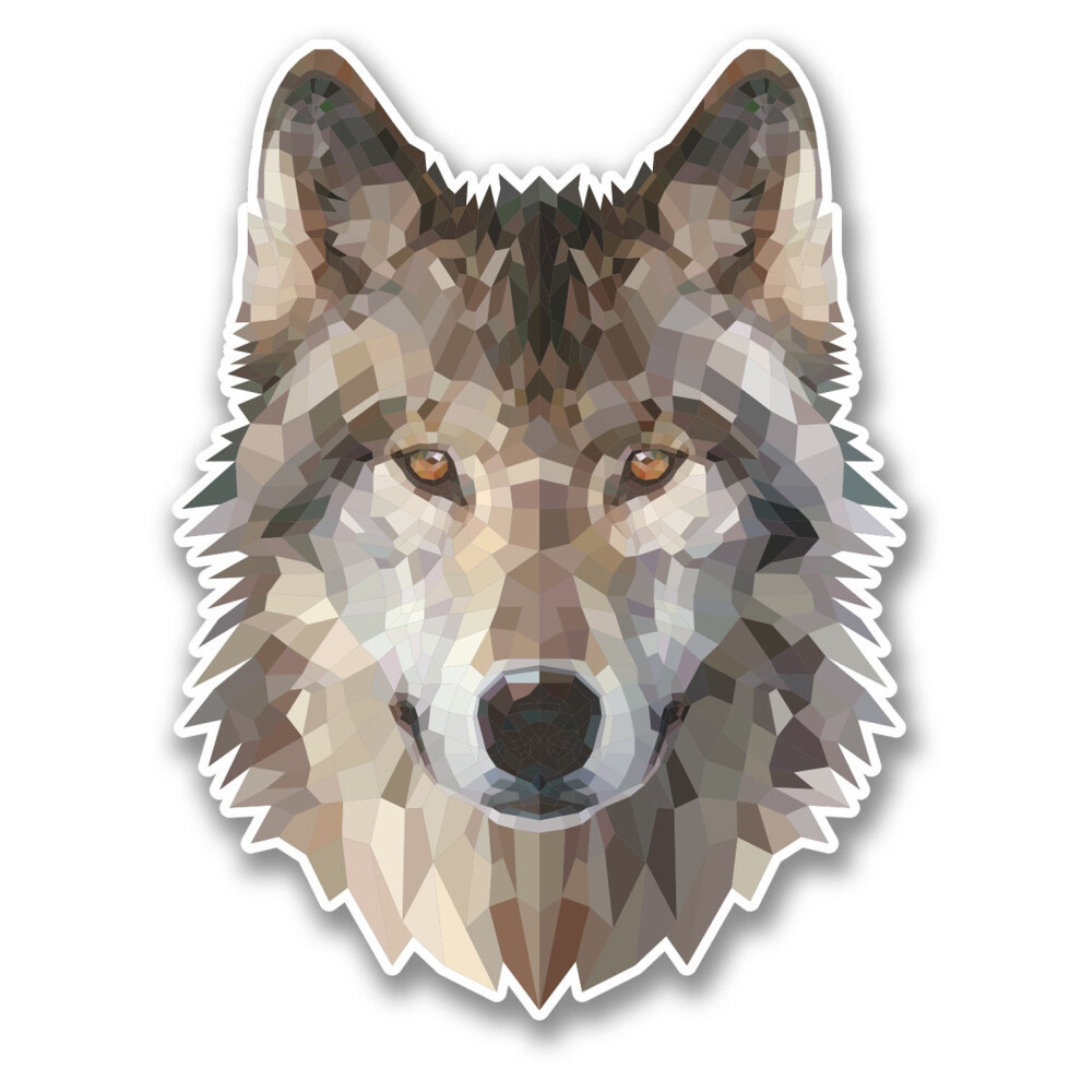 2 X 10Cm Abstract Husky Wolf Vinyl Sticker Laptop Tablet Car Dog Animal #6370 (7.5Cm Wide X 10Cm Tall) 5051226433146