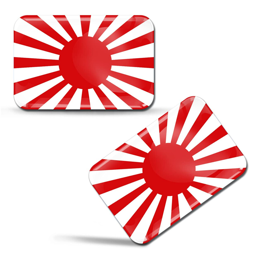 Skinoeu 2 X 3D Sticker Japan Japanese Flag Land Of The Rising Sun F 123 5051226433740