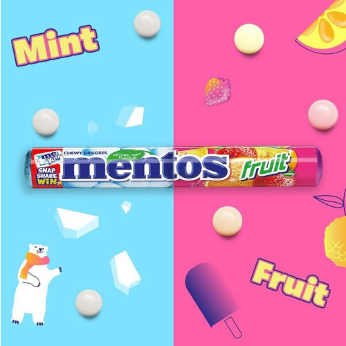 MENTOS - Soft Mints - Crisp Outer Shell and Soft Centre - Mint Flavour x 5 Rolls 2