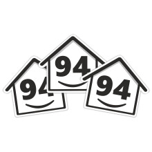 3 x Bin Numbers for Wheelie Bins, 1-99, 15cm ‘Happy House’ Design Dustbin Stickers, Easy Application Stick On Number Stickers