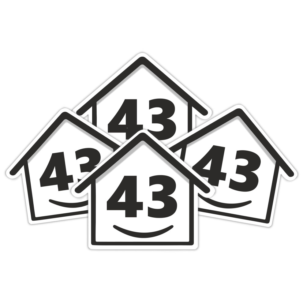4 X Bin Numbers For Wheelie Bins, 1-99, 15Cm ÂHappy Houseâ Design Dustbin Stickers, Easy Application Stick On Number Stickers 5051226439599