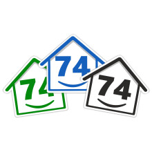 3 x Bin Numbers for Wheelie Bins, 1-99, 15cm ‘Happy House’ Colour Design Dustbin Stickers, Easy Application Stick On Number Stickers