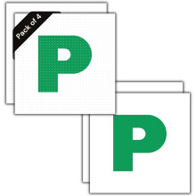 P Plate Stickers for New Driver | Micro-Perforated Tech: See-Through Inside, Bold Outside | Includes Both Micro-Perforated & Solid Vinyl Stickers | 7