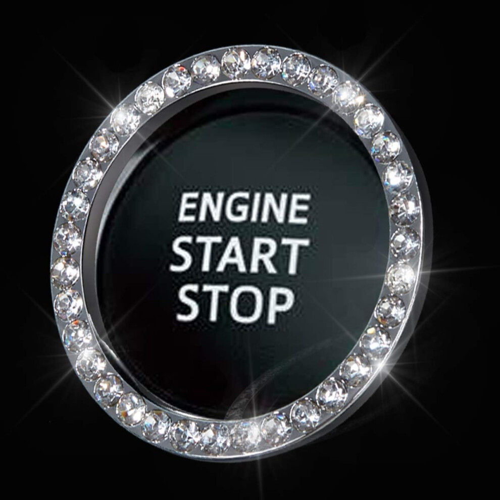 Bling Crystal Rhinestone Ring Emblem Sticker - Car Interior Decoration, Women's Bling Car Accessories For Push To Start Button & Key Ignition Starter 5051226440205