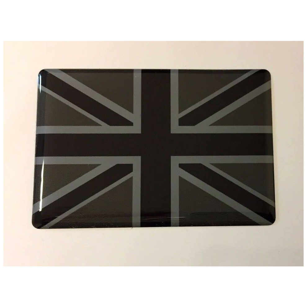 Union Jack Flag Domed Sticker/Decal 70Mm - & 2 Tone Black/Grey 5051226434372