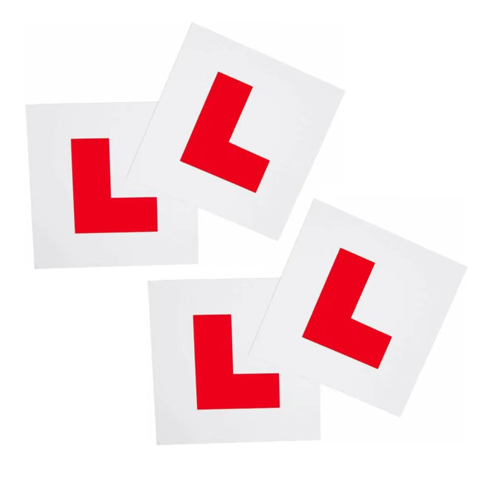 Qianxihu 4Pcs Self Adhesive L Plate Window Self Cling L Plate Stickers Non Magnetic New Driver Learner Plates Water Proof L Plate Stick For Car 5051226437731