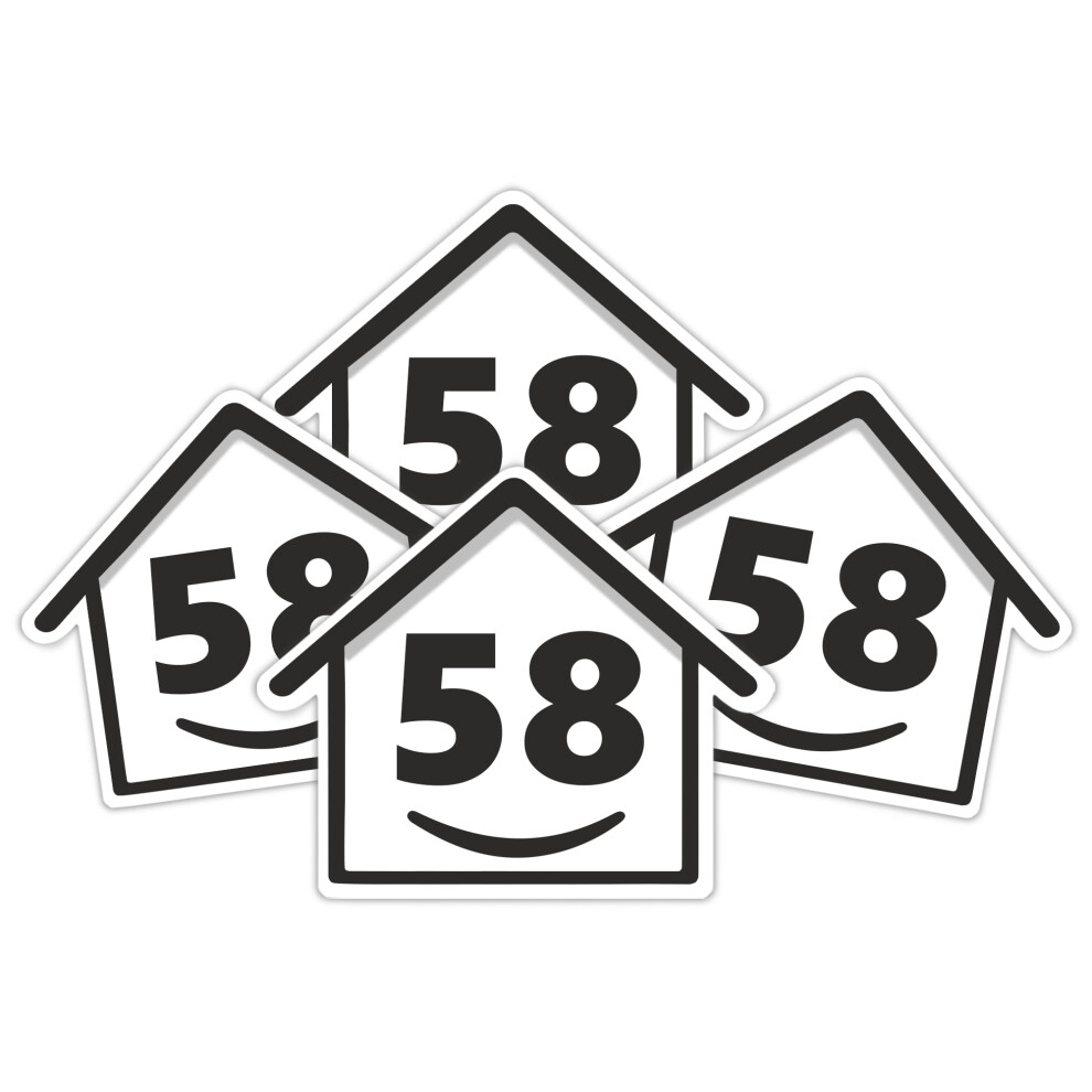 4 X Bin Numbers For Wheelie Bins, 1-99, 15Cm ÂHappy Houseâ Design Dustbin Stickers, Easy Application Stick On Number Stickers 5051226435362