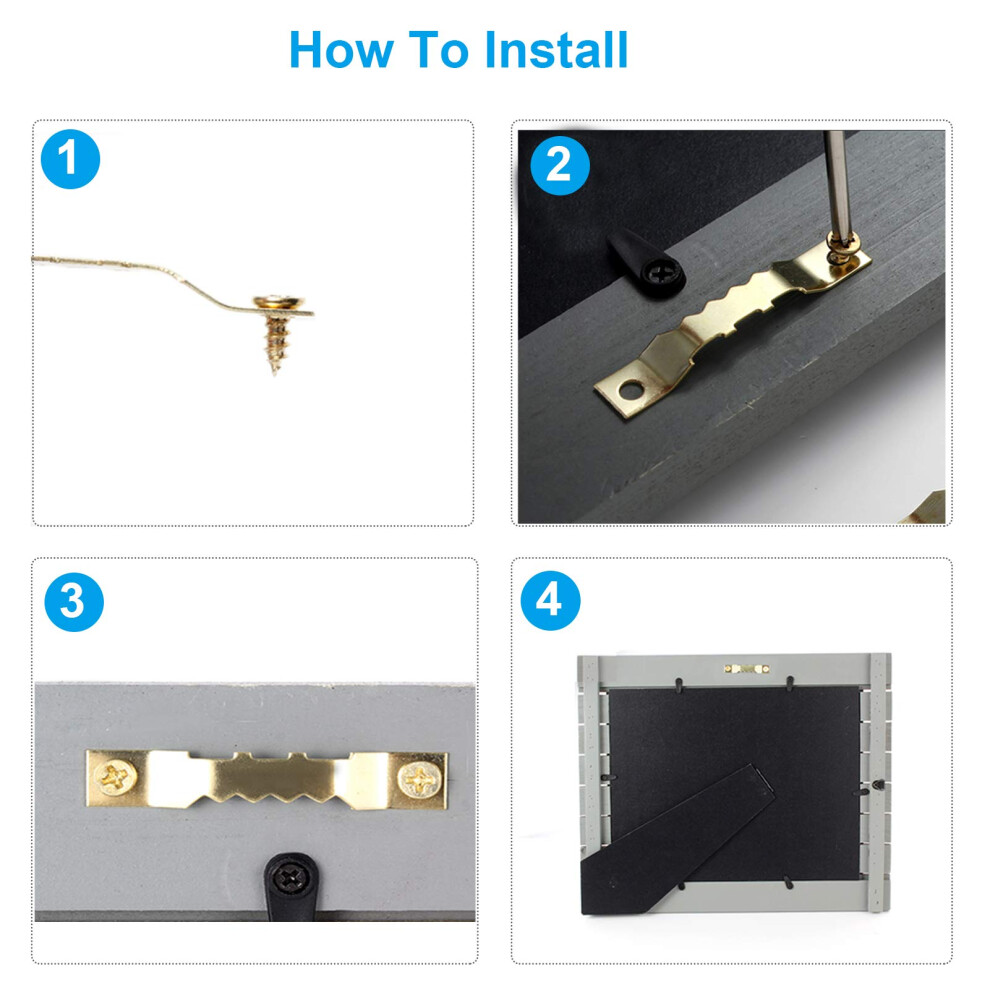 Yhyz Sawtooth Picture Frame Hangers Set With Screws, Sawtooth Photo Frames Holder + Screw + Screwdriver 5051226659454