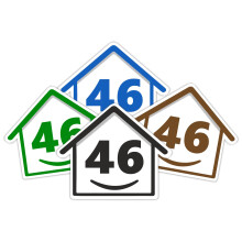 4 x Bin Numbers for Wheelie Bins, 1-99, 15cm ‘Happy House’ Colour Design Dustbin Stickers, Easy Application Stick On Number Stickers