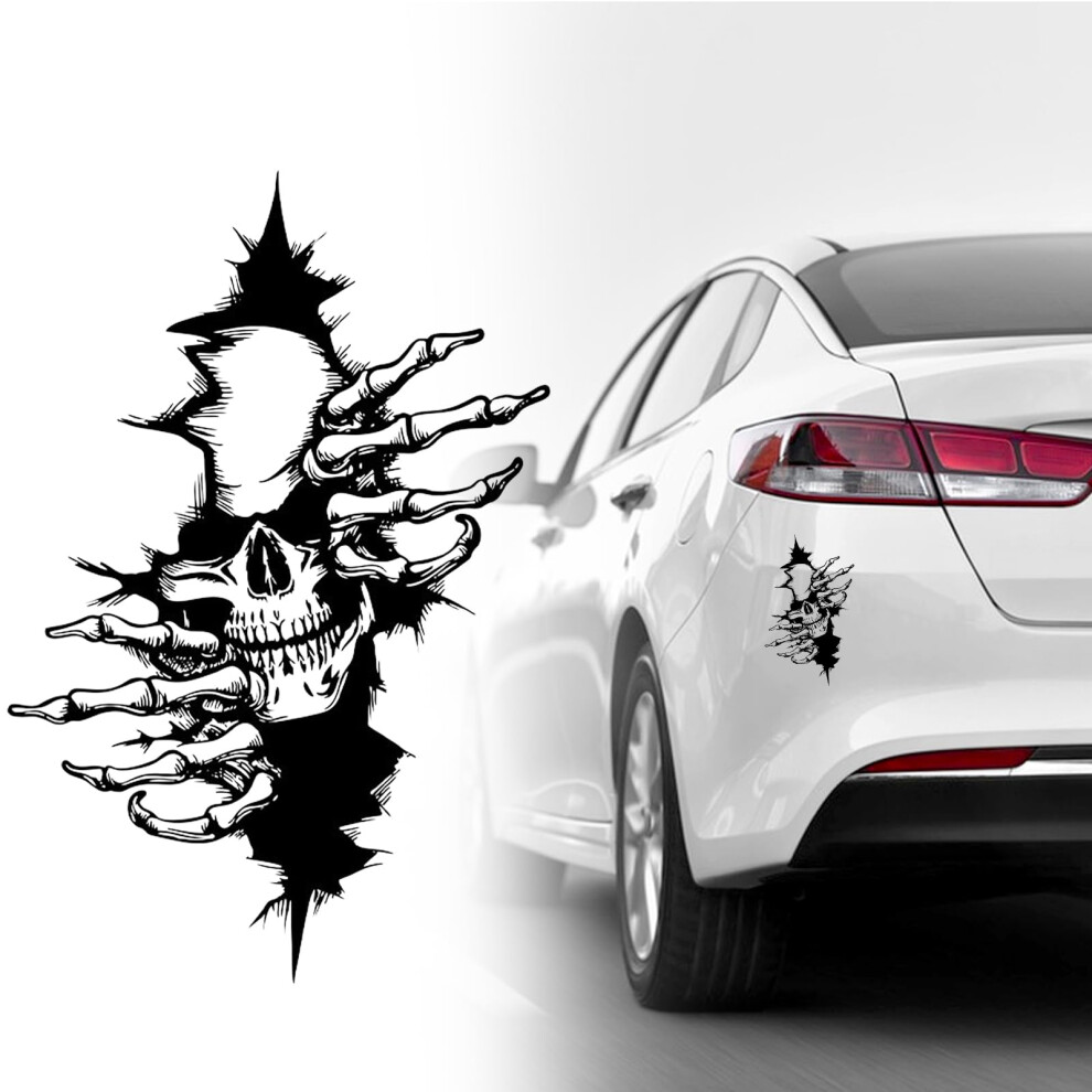 Horror Skull Car Sticker, 2 Pcs Skull Car Decal Stickers 12 * 18Cm Horror Car Stickers 3D Car Body Skull Decal Sticker Halloween Self-Adhesive 5051226437182