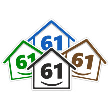4 x Bin Numbers for Wheelie Bins, 1-99, 15cm ‘Happy House’ Colour Design Dustbin Stickers, Easy Application Stick On Number Stickers