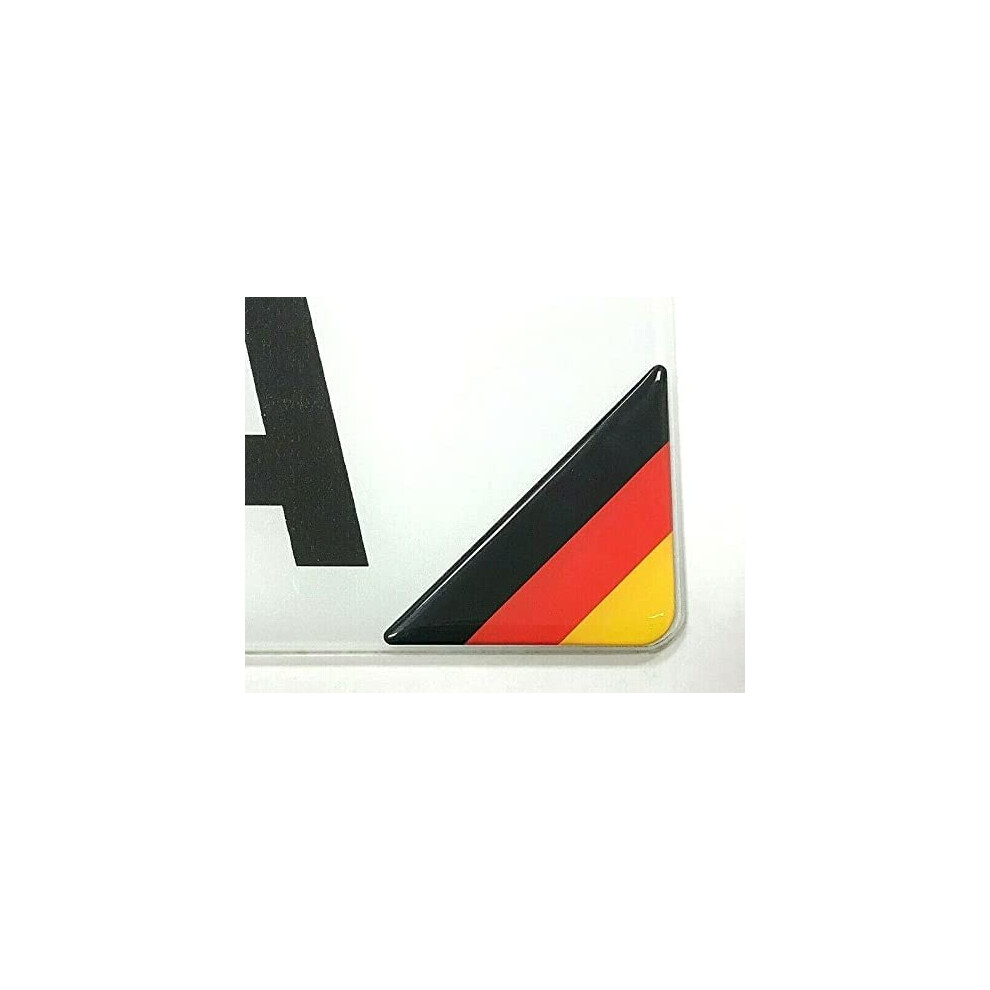 Domed German Flag Number Plate Stickers Decals 2 X 55Mm 5051226432538