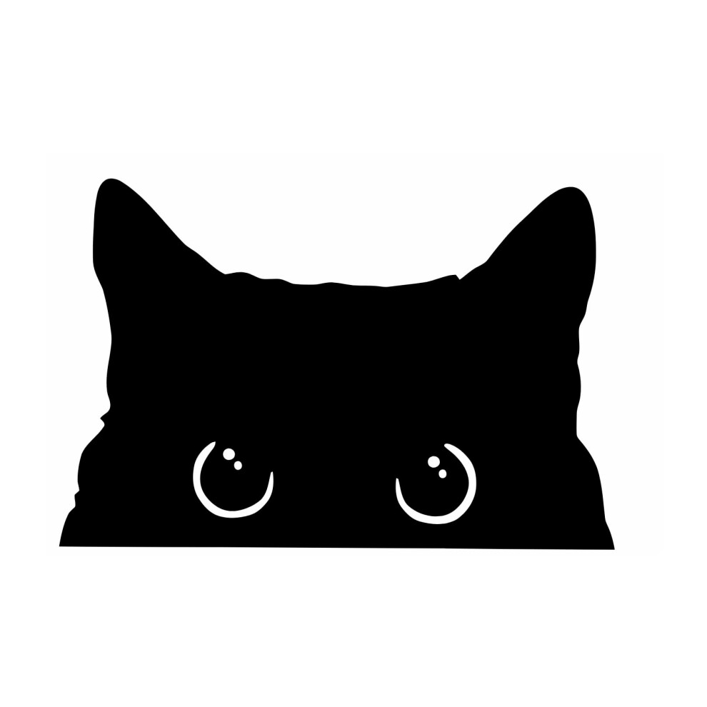 Peeking Cat Sticker Fun Kitty Watching Kitten Funny Car Bumper Body Window Sticker Vinyl Pet Lover Decals Gift Idea Waterproof Self Adhesive Peeker Black 5051226432521