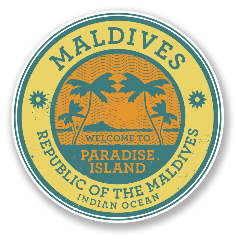 2 X 10Cm Maldives Travel Luggage Sticker Car Bike Bike Laptop Decal Gift #6491 (10Cm X 10Cm) 5051226433733
