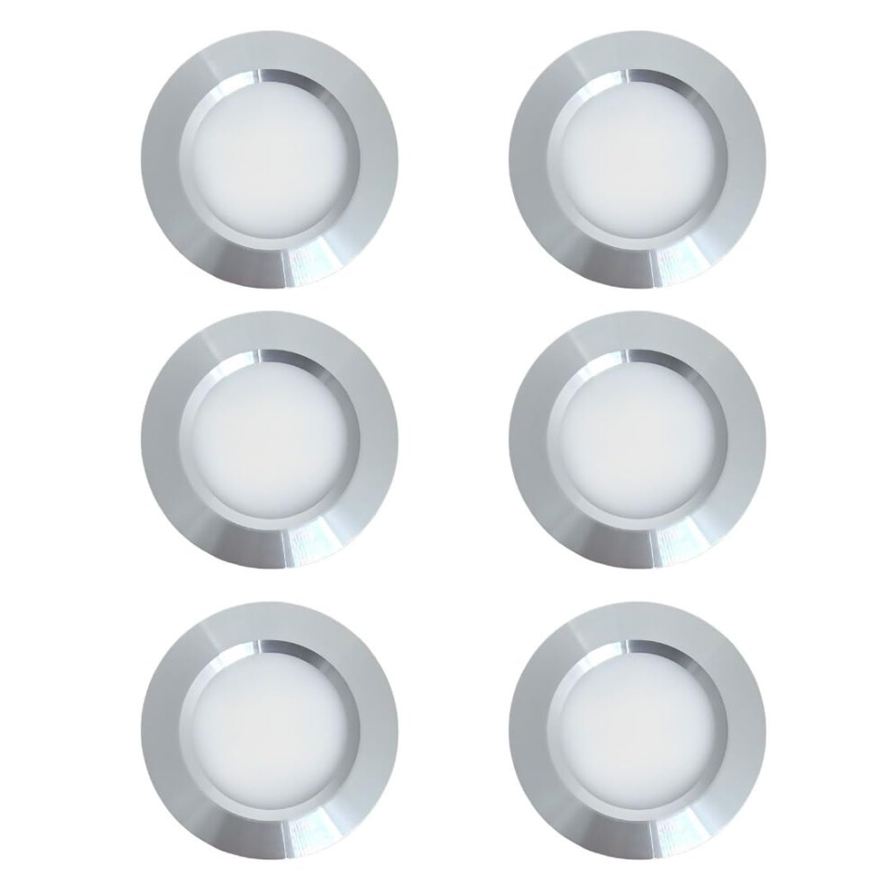 Marvix Led 12V 24V Spot Lights Dimmable 6000K Cool Pack Of 6 Caravan Campervan Motorhome Boat Chrome Recessed Downlights White 5051226445149