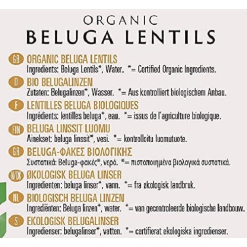 Biona Organic Black Beluga Lentils, 400g 2