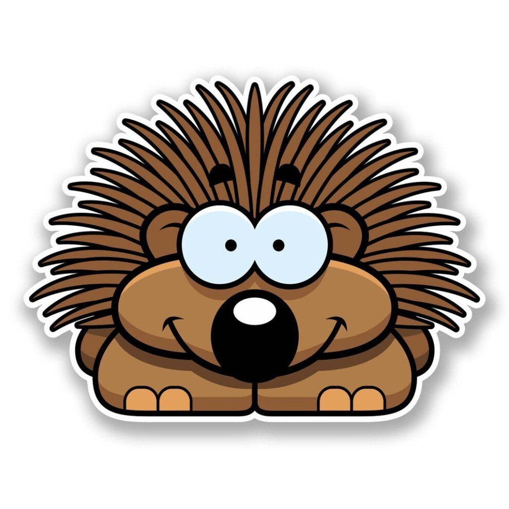 2 X 10Cm/100Mm Happy Hedgehog Vinyl Sticker Decal Laptop Travel Luggage Car Bike Sign Fun #6086 5051226434297