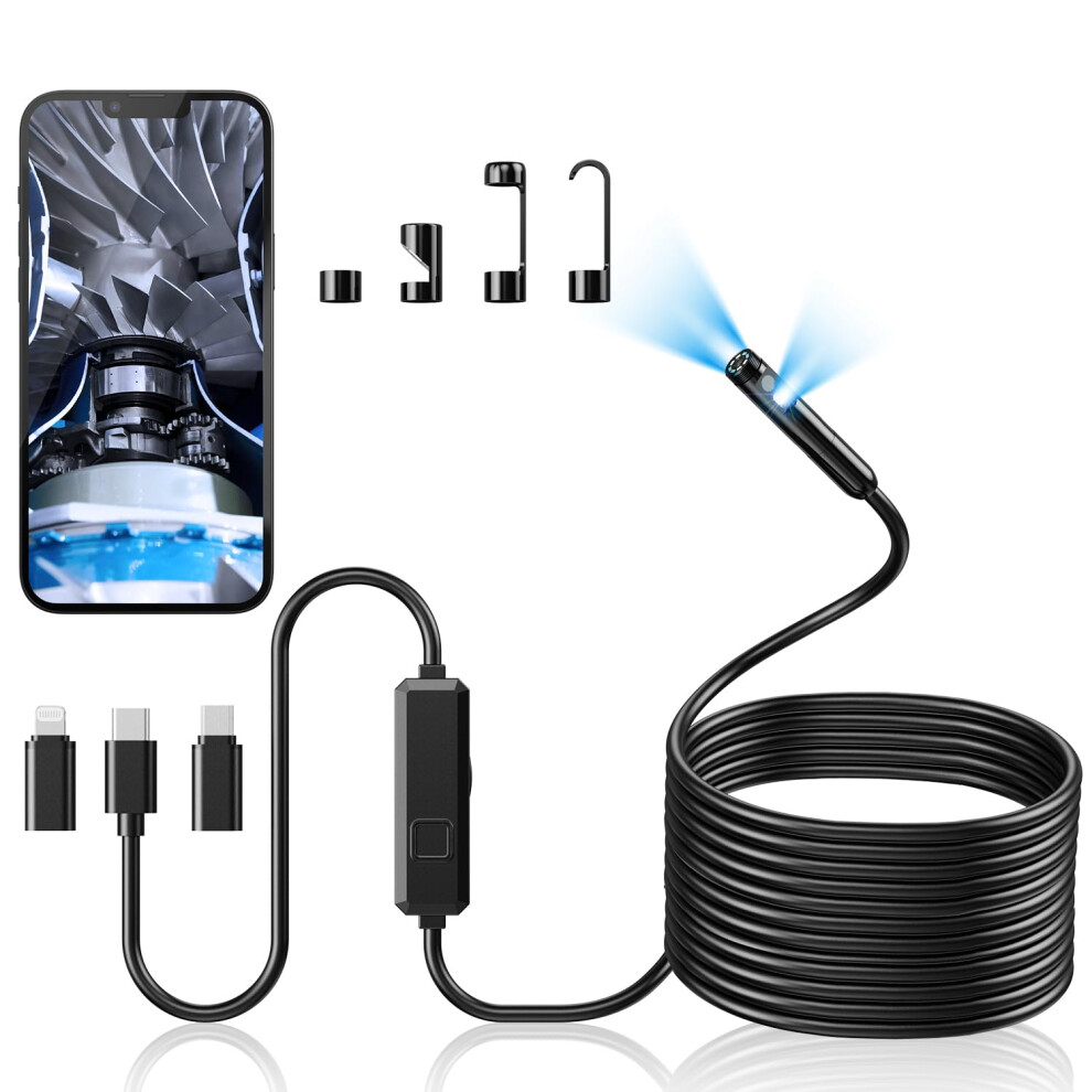 Acoath Endoscope Inspection Camera With Dual-Lens 1920P Hd Borescope With Light 5008959795706