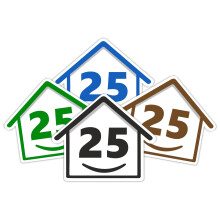 4 x Bin Numbers for Wheelie Bins, 1-99, 15cm ‘Happy House’ Colour Design Dustbin Stickers, Easy Application Stick On Number Stickers