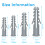 300Pcs Assorted Wall Plugs Set Gray Plastic Column Expansion Pipe Size 5mm 6mm 8mm 10mm 2