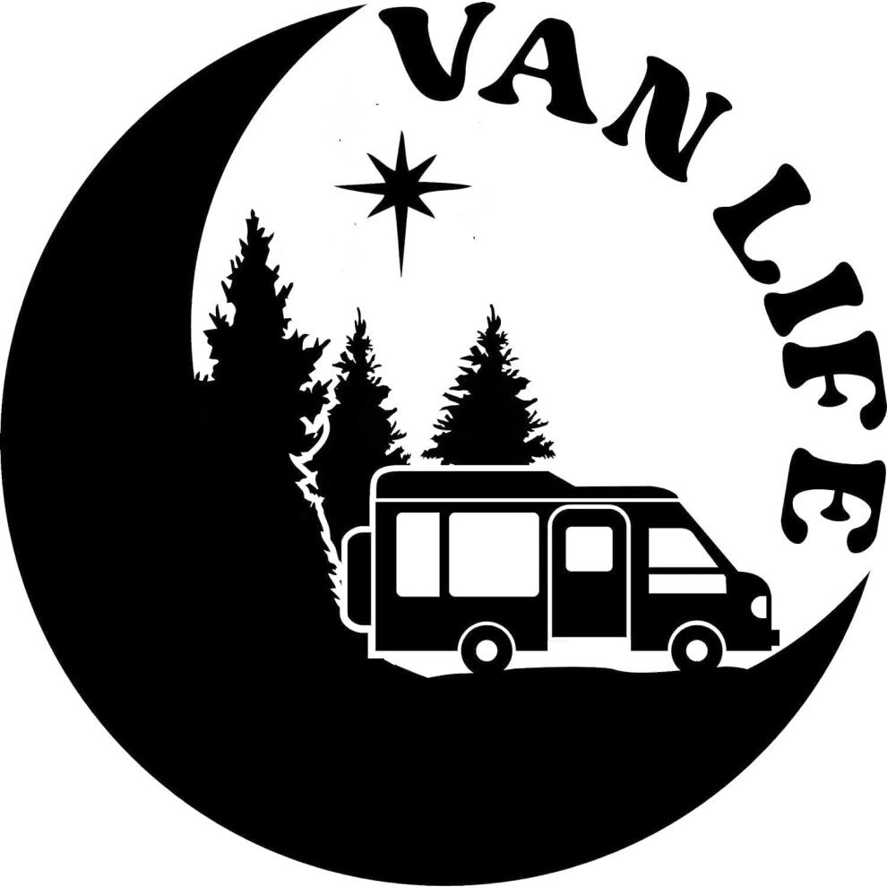 Van Life Adventure Travel Decal - Car Bumper Sticker - Van - Caravan - Motorhome - Campervan - Mirror - Laptop - Wall - Camping Gifts (, Medium) Black 5051226435324