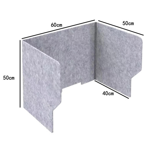80cm Gray Felt Desk Privacy Divider Panel - 80cm Foldable Classroom Desk Partition Shields -Desktop Separator Panel 1